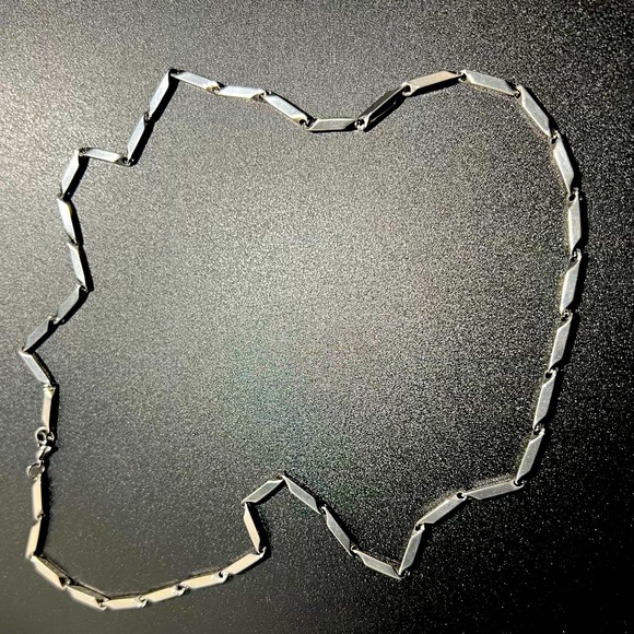 Accessories Mens Stainless Steel Bar Link Chain Necklace Heavy Silver